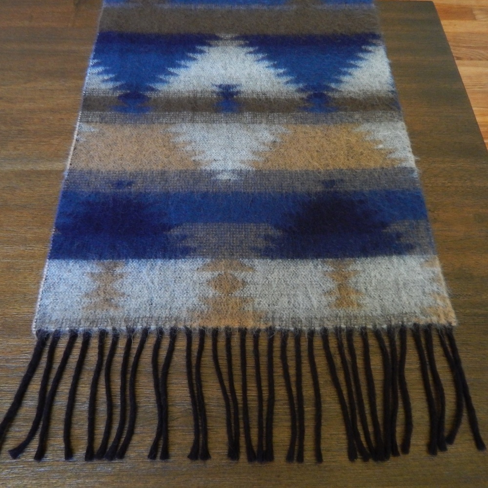Blue Aztec Print Scarf